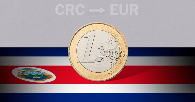 Costa Rica: cotización de cierre del euro hoy 25 de noviembre de EUR a CRC