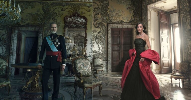 Todos los detalles de los retratos de Felipe VI y Letizia a manos de Annie Leibovitz: del vestido de la reina al lugar elegido