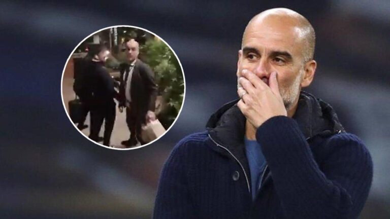 Video: a Pep Guardiola lo cargó un hincha de Liverpool y casi terminan a las piñas