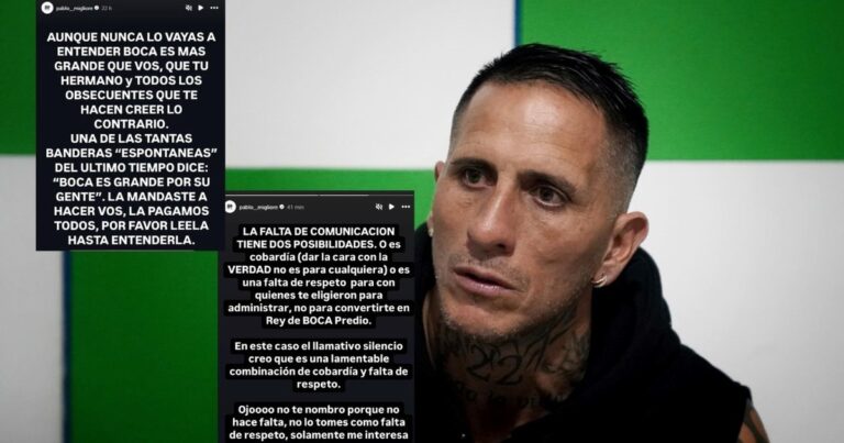 Migliore contra Riquelme: «Aunque nunca lo vayas a entender, Boca es más grande que vos, que tu hermano»