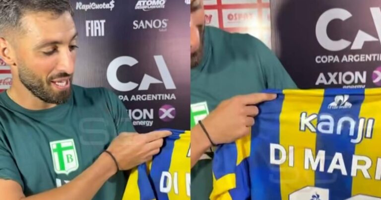 Se la llevó para su casa: el futbolista de Sportivo Belgrano que se quedó con la camiseta de Di María