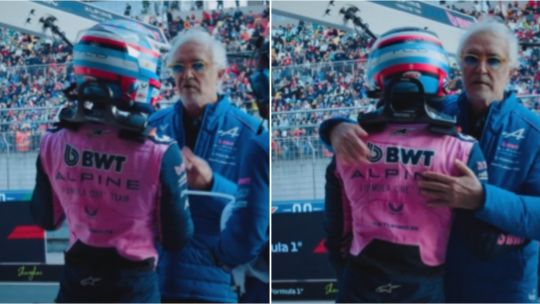 La imagen del día en la F1: el abrazo paternal de Briatore a Colapinto que sacudió el garaje de Alpine y las redes sociales