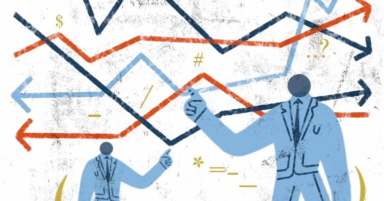Gráfico ilustrativo de conceptos de macroeconomía y microeconomía superpuestos sobre un mapa de Argentina.