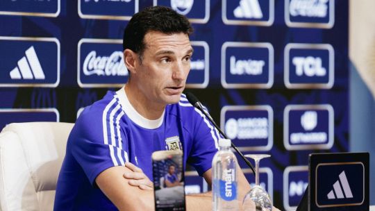 Lionel Scaloni, director técnico de la Selección Argentina, en conferencia de prensa.