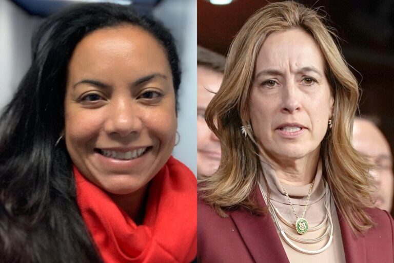 Retrato de Analilia Mejía, candidata demócrata al Congreso por Nueva Jersey.