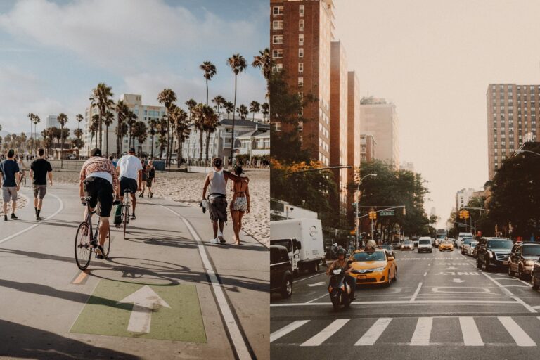 Gráfico comparativo del costo de vida y salario necesario entre Nueva York y Los Ángeles.