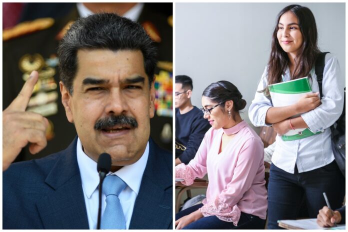 florida-incluye-regimen-maduro-historia-comunismo-2026 Mapa de Florida con libros y banderas de Venezuela, Rusia, China y Cuba alusivos a la materia Historia del comunismo