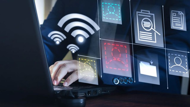 Gráfico conceptual que representa la integración de la inteligencia artificial en redes de telecomunicaciones.