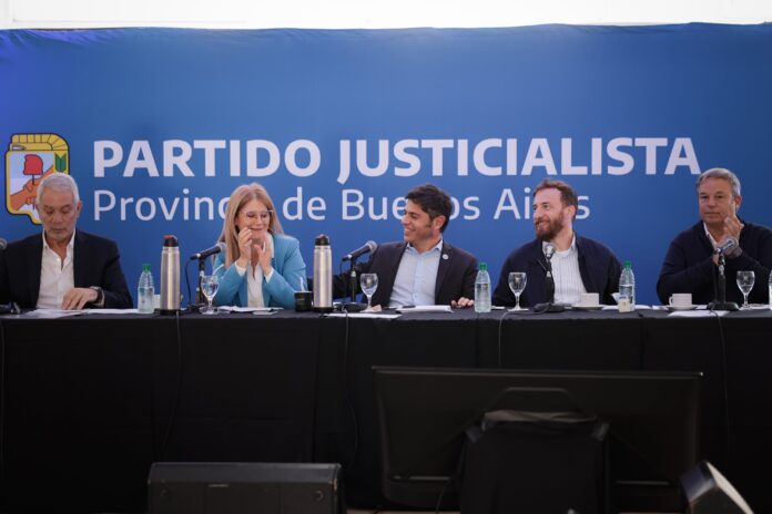 Axel Kicillof en un acto del Partido Justicialista bonaerense