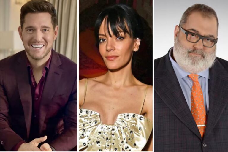 Michael Bublé y Lily Allen en el programa The Jonathan Ross Show