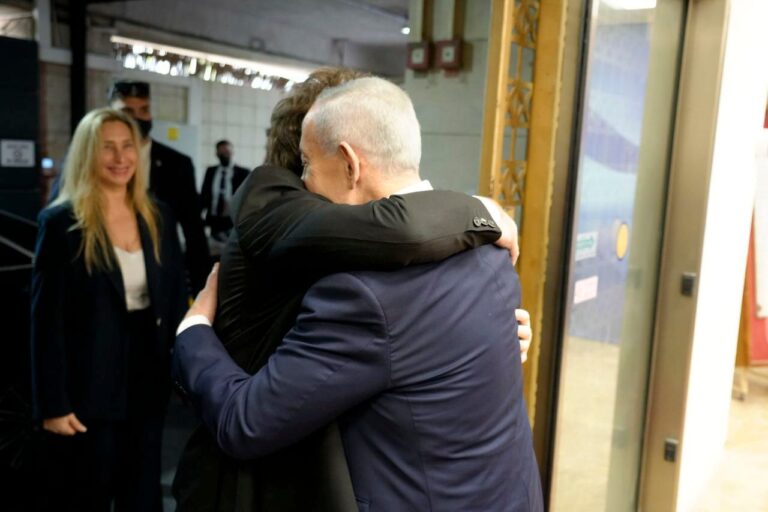 Javier Milei y Benjamín Netanyahu durante reunión oficial