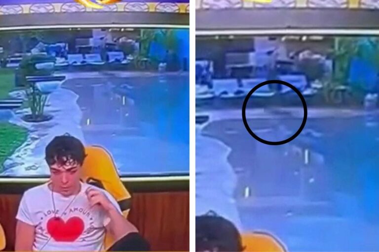 Captura de pantalla del video de Gran Hermano donde se señala el área del movimiento discutido.