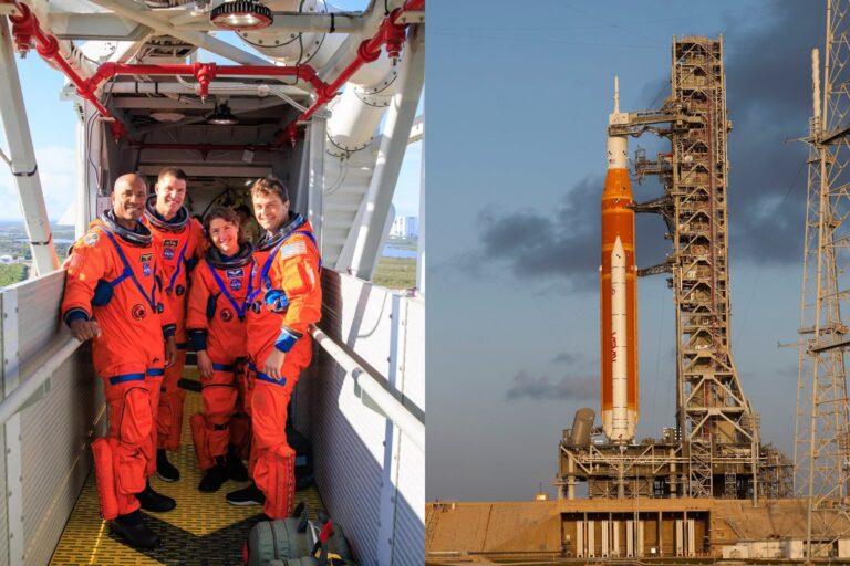 Mapa de la trayectoria de la misión Artemis II de la NASA desde la Tierra hacia la Luna.