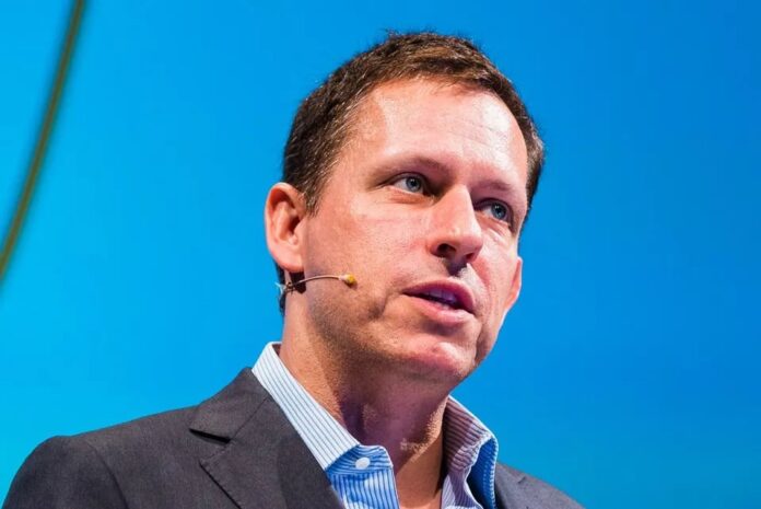 Peter Thiel, magnate tecnológico estadounidense, en una conferencia