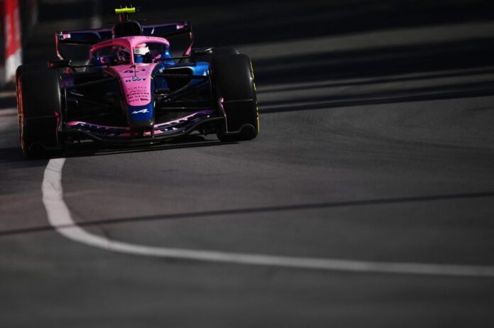 Franco Colapinto con el auto de Alpine en el circuito Gilles Villeneuve