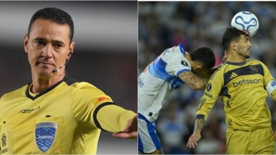 wilmar-roldan-arbitro-boca-universidad-catolica-copa-libertadores Wilmar Roldán con uniforme de árbitro durante un partido de Copa Libertadores