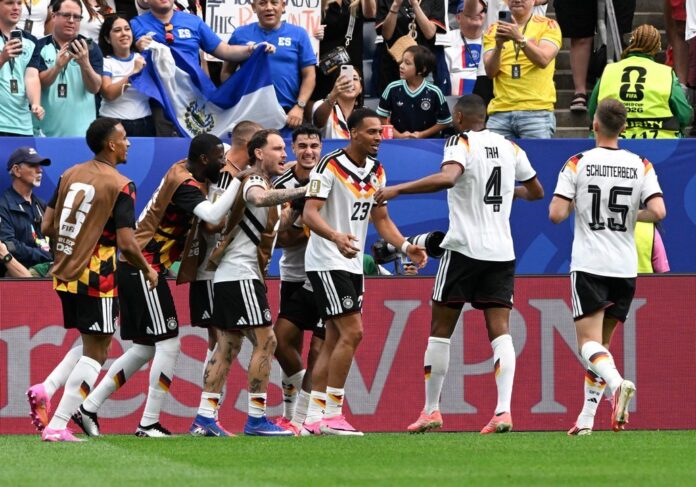 Jugadores de Alemania celebrando un gol en el partido contra Curazao en el Mundial 2026