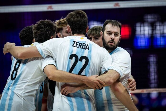 Selección argentina de vóleibol en partido de la Nations League 2026