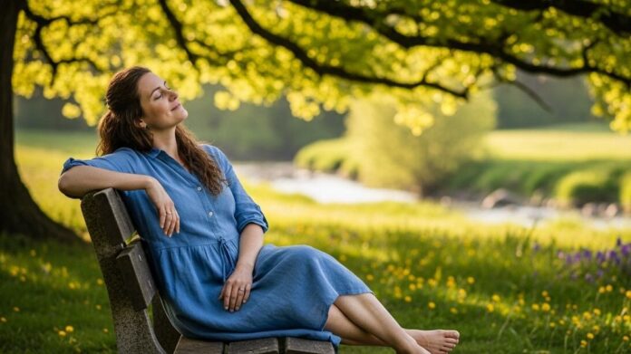 Persona meditando con expresión de tensión