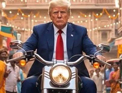 Montaje generado por inteligencia artificial de Donald Trump bailando en escenas internacionales
