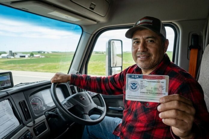 Camión de carga circulando por carretera en Estados Unidos