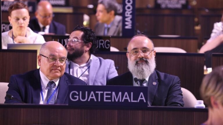 Ministro de Cultura de Guatemala Luis Méndez Salinas en asamblea de la UNESCO en París