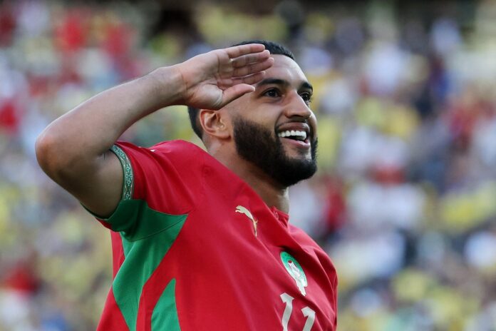 ismael-saibari-problema-desarrollo-infantil-pase-bayern-munich-55-millones-euros Ismael Saibari celebrando un gol con la camiseta de Marruecos