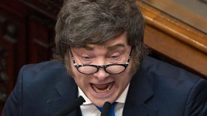 Presidente Javier Milei en un acto oficial
