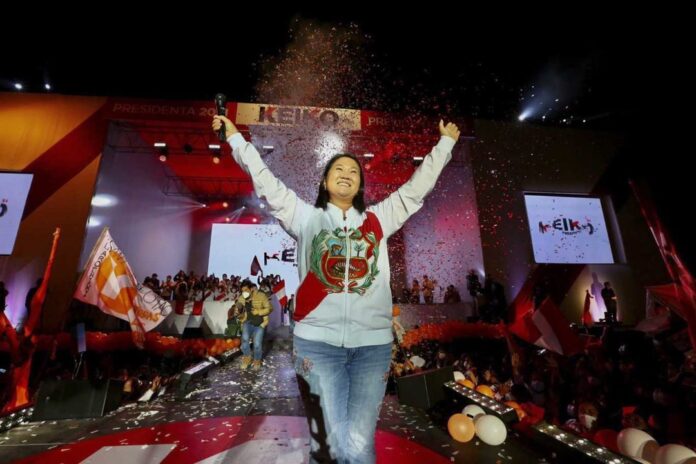 Keiko Fujimori, candidata de Fuerza Popular, durante su campaña presidencial