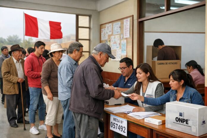 Miembros de mesa en un local de votación