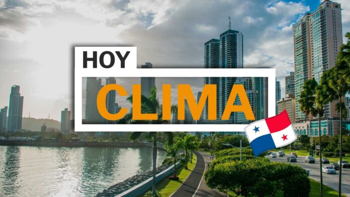 Mapa del clima de Panamá con indicadores de temperatura y nubosidad