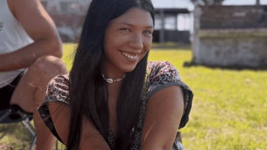 Rocío Di Zeo posando junto a su padre Rafael Di Zeo en un video de TikTok
