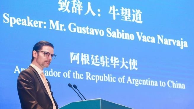Sabino Vaca Narvaja durante el panel Armonía y cooperación en tiempos de turbulencias