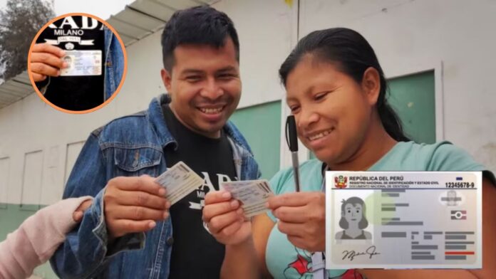 Personas realizando trámite de DNI electrónico en una campaña municipal