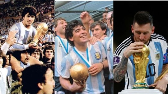 Selección Argentina celebrando en una final de Mundial