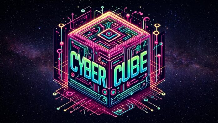Representación del satélite CyberCUBE en órbita terrestre