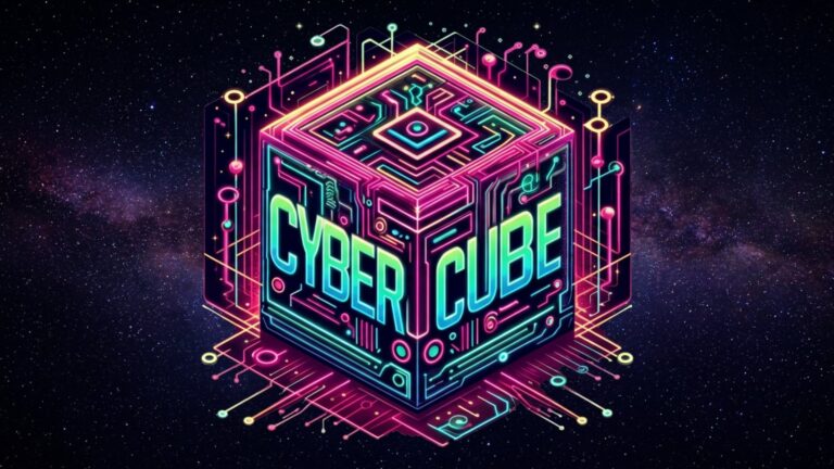 Representación del satélite CyberCUBE en órbita terrestre