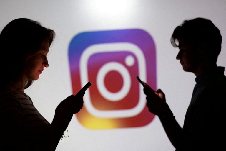 Captura de pantalla de Instagram en un teléfono móvil