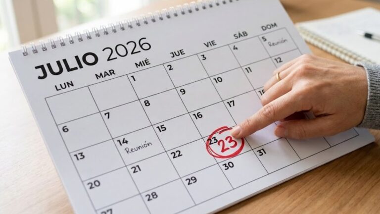 Calendario con fechas de feriados 2026 y símbolos de multas