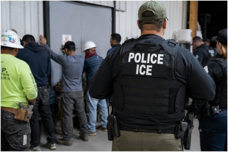 Oficiales del ICE durante un operativo