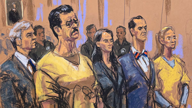 Nicolás Maduro y Cilia Flores en tribunal de Nueva York