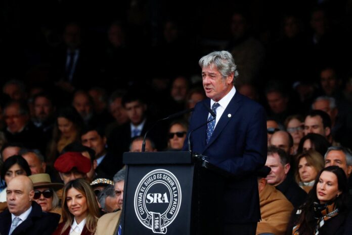 Nicolás Pino en el discurso de apertura de la 138 Exposición Rural de Palermo