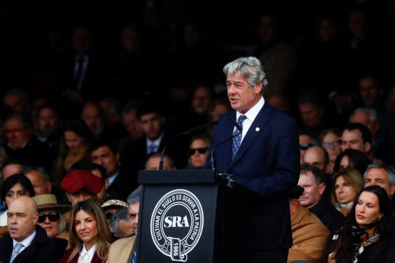 Nicolás Pino en el discurso de apertura de la 138 Exposición Rural de Palermo