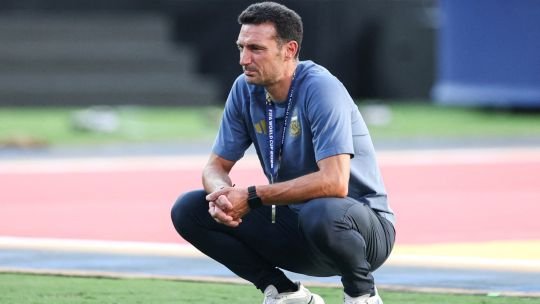 Lionel Scaloni durante la final del Mundial