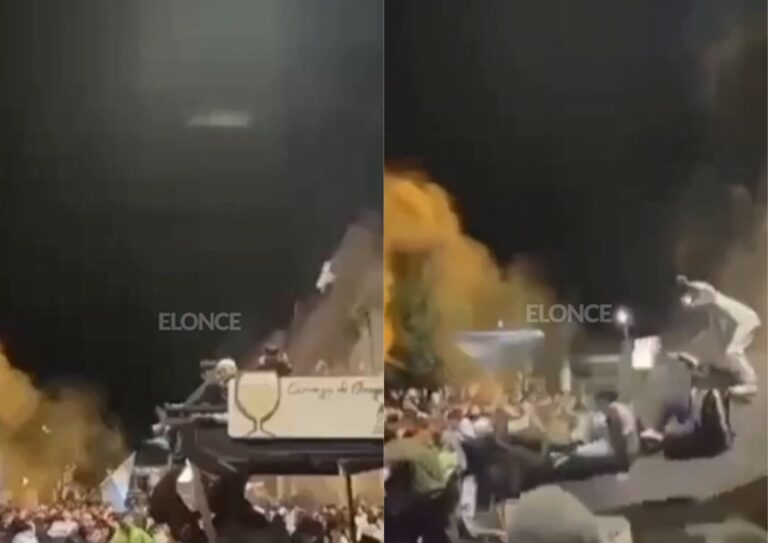 Estructura de techo caída en un bar de Concepción del Uruguay