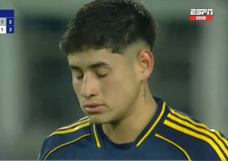 Tomás Aranda durante el partido entre Boca Juniors y O'Higgins por la Copa Sudamericana