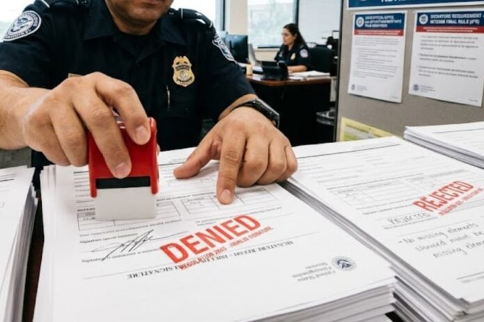 uscis-nueva-regla-sobre-firmas-entra-en-vigor-esta-semana Documento de solicitud migratoria con firma manuscrita sobre una mesa