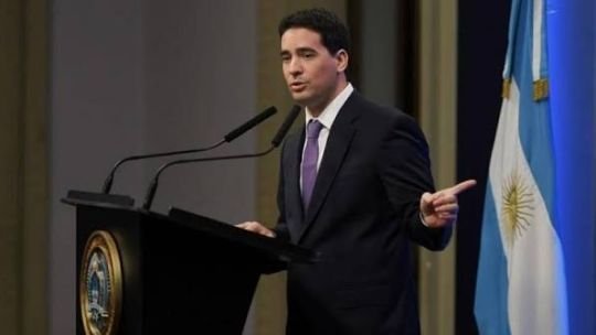 Adrián Ravier en rueda de prensa en Casa Rosada