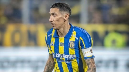 Ángel Di María durante el partido entre Corinthians y Rosario Central