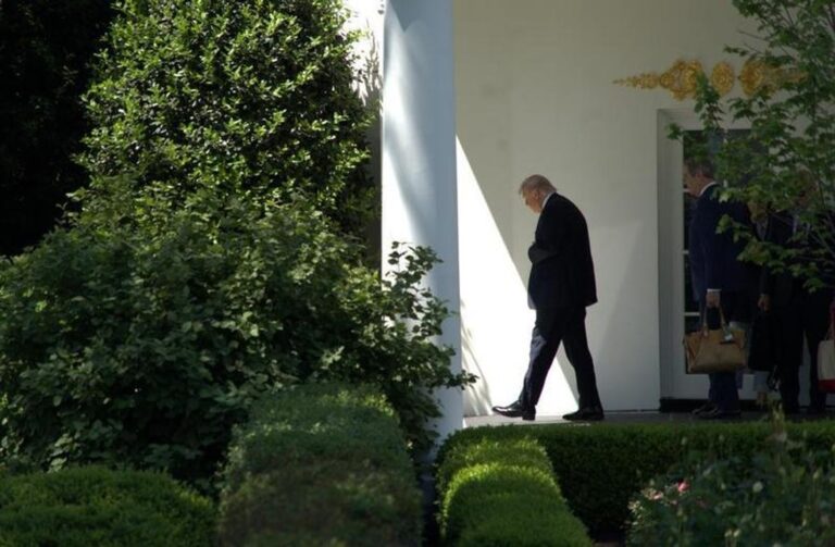 Presidente de Estados Unidos, Donald Trump, en un mitin político